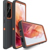 image:imageMXX Case Compatible with Galaxy S21 Ultra Case 3Layer Super Full Heavy Duty Body Bumper CoverShock ProtectionDust Proof Designed for Samsung Galaxy S21 Ultra 5G 68 Inch 2021 PlumOrangeGray