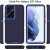 image:imageMXX Case Compatible with Galaxy S21 Ultra Case 3Layer Super Full Heavy Duty Body Bumper CoverShock ProtectionDust Proof Designed for Samsung Galaxy S21 Ultra 5G 68 Inch 2021 PlumBlue