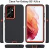 image:imageMXX Case Compatible with Galaxy S21 Ultra Case 3Layer Super Full Heavy Duty Body Bumper CoverShock ProtectionDust Proof Designed for Samsung Galaxy S21 Ultra 5G 68 Inch 2021 PlumOrangeGray