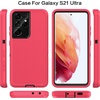 image:imageMXX Case Compatible with Galaxy S21 Ultra Case 3Layer Super Full Heavy Duty Body Bumper CoverShock ProtectionDust Proof Designed for Samsung Galaxy S21 Ultra 5G 68 Inch 2021 PlumPinkBlack
