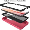 image:imageMXX Case Compatible with Galaxy S21 Ultra Case 3Layer Super Full Heavy Duty Body Bumper CoverShock ProtectionDust Proof Designed for Samsung Galaxy S21 Ultra 5G 68 Inch 2021 PlumPinkBlack