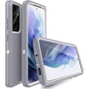 image:imageMXX Case Compatible with Galaxy S21 Ultra Case 3Layer Super Full Heavy Duty Body Bumper CoverShock ProtectionDust Proof Designed for Samsung Galaxy S21 Ultra 5G 68 Inch 2021 PlumGrayWhite