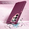 image:imageMXX Case Compatible with Samsung Galaxy s25 Ultra case 3Layer Super Full Heavy Duty Body Bumper CoverShock ProtectionDust Proof Designed for Samsung s25 Ultra Case BlackPlumLight Pink