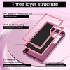 image:imageMXX Case Compatible with Samsung Galaxy s25 Ultra case 3Layer Super Full Heavy Duty Body Bumper CoverShock ProtectionDust Proof Designed for Samsung s25 Ultra Case BlackPlumLight Pink