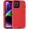 image:imageMXX Case Made for iPhone 13 Pro wTempered Glass Screen ProtectorCamera Lens Protector 3Layer Full Heavy Duty Body Bumper Cover Shockproof Protection Made for iPhone 13 Pro 61 PlumLight PinkRedBlack
