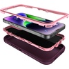 image:imageMXX Case Made for iPhone 13 Pro wTempered Glass Screen ProtectorCamera Lens Protector 3Layer Full Heavy Duty Body Bumper Cover Shockproof Protection Made for iPhone 13 Pro 61 PlumLight PinkPlumLight Pink