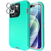 image:imageMXX Case Made for iPhone 13 Pro wTempered Glass Screen ProtectorCamera Lens Protector 3Layer Full Heavy Duty Body Bumper Cover Shockproof Protection Made for iPhone 13 Pro 61 PlumLight PinkAquaLight Pink