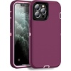 image:imageMXX Case Made for iPhone 13 Pro wTempered Glass Screen ProtectorCamera Lens Protector 3Layer Full Heavy Duty Body Bumper Cover Shockproof Protection Made for iPhone 13 Pro 61 PlumLight PinkPlumLight Pink