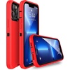 image:imageMXX Case Made for iPhone 13 Pro wTempered Glass Screen ProtectorCamera Lens Protector 3Layer Full Heavy Duty Body Bumper Cover Shockproof Protection Made for iPhone 13 Pro 61 PlumLight PinkRedBlack