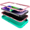 image:imageMXX Case Made for iPhone 13 Pro wTempered Glass Screen ProtectorCamera Lens Protector 3Layer Full Heavy Duty Body Bumper Cover Shockproof Protection Made for iPhone 13 Pro 61 PlumLight PinkAquaLight Pink