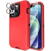 image:imageMXX Case Made for iPhone 13 Pro wTempered Glass Screen ProtectorCamera Lens Protector 3Layer Full Heavy Duty Body Bumper Cover Shockproof Protection Made for iPhone 13 Pro 61 PlumLight PinkRedBlack