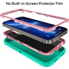 image:imageMXX Case Made for iPhone 13 Pro wTempered Glass Screen ProtectorCamera Lens Protector 3Layer Full Heavy Duty Body Bumper Cover Shockproof Protection Made for iPhone 13 Pro 61 PlumLight PinkAquaLight Pink