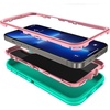 image:imageMXX Case Made for iPhone 13 Pro wTempered Glass Screen ProtectorCamera Lens Protector 3Layer Full Heavy Duty Body Bumper Cover Shockproof Protection Made for iPhone 13 Pro 61 PlumLight PinkAquaLight Pink