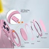 image:imageMXX Case Made for iPhone 15 Pro Max360Ring Stand Magnetic AntiFingerprint Military Drop Protection Compatible with MagSafe and Soft Edge Translucent Slim Back 15 ProMax Phone Case PinkPink
