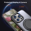 image:imageMXX Case Made for iPhone 15 Pro Max360Ring Stand Magnetic AntiFingerprint Military Drop Protection Compatible with MagSafe and Soft Edge Translucent Slim Back 15 ProMax Phone Case BlackBlack