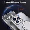 image:imageMXX Case Made for iPhone 15 Pro Max360Ring Stand Magnetic AntiFingerprint Military Drop Protection Compatible with MagSafe and Soft Edge Translucent Slim Back 15 ProMax Phone Case PinkTitanium Grey