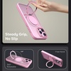 image:imageMXX Case Made for iPhone 15 Pro Max360Ring Stand Magnetic AntiFingerprint Military Drop Protection Compatible with MagSafe and Soft Edge Translucent Slim Back 15 ProMax Phone Case PinkPink