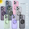 image:imageMXX Case Made for iPhone 15 Pro Max360Ring Stand Magnetic AntiFingerprint Military Drop Protection Compatible with MagSafe and Soft Edge Translucent Slim Back 15 ProMax Phone Case PinkPink