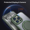image:imageMXX Case Made for iPhone 15 Pro Max360Ring Stand Magnetic AntiFingerprint Military Drop Protection Compatible with MagSafe and Soft Edge Translucent Slim Back 15 ProMax Phone Case BlackGreen