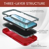 image:imageMXX Case for iPhone 16e amp iPhone 17e 3Layer Heavy Duty Protective Cover Compatible with MagSafe Shockproof Dustproof Drop Resistant Phone Case TurquoiseTeal BlueRed