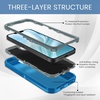 image:imageMXX Case for iPhone 16e amp iPhone 17e 3Layer Heavy Duty Protective Cover Compatible with MagSafe Shockproof Dustproof Drop Resistant Phone Case TurquoiseTeal BlueBlue