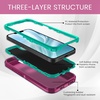 image:imageMXX Case for iPhone 16e amp iPhone 17e 3Layer Heavy Duty Protective Cover Compatible with MagSafe Shockproof Dustproof Drop Resistant Phone Case TurquoiseTeal BlueDeep Pink