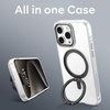 image:imageMXX Case made for iPhone 15 Pro Max360Ring Stand Magnetic AntiFingerprint Military Drop Protection Compatible with MagSafe and Soft Edge Translucent Slim Back 15 ProMax Phone CaseClearpurpleClearblack