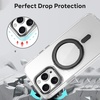 image:imageMXX Case made for iPhone 15 Pro Max360Ring Stand Magnetic AntiFingerprint Military Drop Protection Compatible with MagSafe and Soft Edge Translucent Slim Back 15 ProMax Phone CaseClearpurpleClearblack