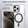 image:imageMXX Case made for iPhone 15 Pro Max360Ring Stand Magnetic AntiFingerprint Military Drop Protection Compatible with MagSafe and Soft Edge Translucent Slim Back 15 ProMax Phone CaseClearpurpleClearblack