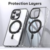 image:imageMXX Case made for iPhone 15 Pro Max360Ring Stand Magnetic AntiFingerprint Military Drop Protection Compatible with MagSafe and Soft Edge Translucent Slim Back 15 ProMax Phone CaseClearpurpleClearblack