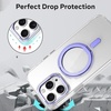 image:imageMXX Case made for iPhone 15 Pro Max360Ring Stand Magnetic AntiFingerprint Military Drop Protection Compatible with MagSafe and Soft Edge Translucent Slim Back 15 ProMax Phone CaseClearpurpleClearpurple