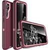 image:imageMXX Compatible with Samsung Galaxy S23 Ultra Case 3Layer Super Protective Full Heavy Duty Tough Rugged Bumper Cover Shock amp Dust Proof Made for Galaxy s23 Ultra Phone Case 68 BlackPlum