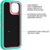image:imageMXX Heavy Duty Made for iPhone 14 Case with Tempered Glass Screen Camera Lens Protector 3Layer Full Body Protection Shockproof Dustproof Cover for 14 Phone Case 61 RedBlackAquaLight Pink