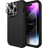 image:imageMXX Heavy Duty Made for iPhone 14 Case with Tempered Glass Screen Camera Lens Protector 3Layer Full Body Protection Shockproof Dustproof Cover for 14 Phone Case 61 RedBlackBlack