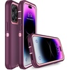 image:imageMXX Heavy Duty Made for iPhone 14 Case with Tempered Glass Screen Camera Lens Protector 3Layer Full Body Protection Shockproof Dustproof Cover for 14 Phone Case 61 RedBlackPlumLight Pink