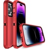 image:imageMXX Heavy Duty Made for iPhone 14 Case with Tempered Glass Screen Camera Lens Protector 3Layer Full Body Protection Shockproof Dustproof Cover for 14 Phone Case 61 RedBlackRedBlack