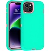 image:imageMXX Heavy Duty Made for iPhone 14 Case with Tempered Glass Screen Camera Lens Protector 3Layer Full Body Protection Shockproof Dustproof Cover for 14 Phone Case 61 RedBlackAquaLight Pink