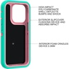 image:imageMXX Heavy Duty Made for iPhone 14 Case with Tempered Glass Screen Camera Lens Protector 3Layer Full Body Protection Shockproof Dustproof Cover for 14 Phone Case 61 RedBlackAquaLight Pink