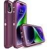 image:imageMXX Heavy Duty Made for iPhone 14 Case with Tempered Glass Screen Camera Lens Protector 3Layer Full Body Protection Shockproof Dustproof Cover for 14 Phone Case 61 RedBlackPlumLight Pink