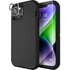 image:imageMXX Heavy Duty Made for iPhone 14 Case with Tempered Glass Screen Camera Lens Protector 3Layer Full Body Protection Shockproof Dustproof Cover for 14 Phone Case 61 RedBlackBlack