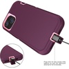 image:imageMXX Heavy Duty Made for iPhone 14 Case with Tempered Glass Screen Camera Lens Protector 3Layer Full Body Protection Shockproof Dustproof Cover for 14 Phone Case 61 RedBlackPlumLight Pink