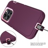 image:imageMXX Heavy Duty Made for iPhone 14 Case with Tempered Glass Screen Camera Lens Protector 3Layer Full Body Protection Shockproof Dustproof Cover for 14 Phone Case 61 RedBlackPlumLight Pink