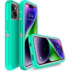 image:imageMXX Heavy Duty Made for iPhone 14 Case with Tempered Glass Screen Camera Lens Protector 3Layer Full Body Protection Shockproof Dustproof Cover for 14 Phone Case 61 RedBlackAquaLight Pink