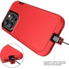 image:imageMXX Heavy Duty Made for iPhone 14 Case with Tempered Glass Screen Camera Lens Protector 3Layer Full Body Protection Shockproof Dustproof Cover for 14 Phone Case 61 RedBlackRedBlack