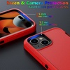 image:imageMXX Heavy Duty Made for iPhone 15 pro Case with Tempered Glass Screen Camera Lens Protector 3Layer Full Body Protection Shockproof Dustproof Cover for 15 pro Phone Case 61 AquaLight PinkRedBlack