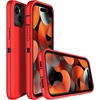 image:imageMXX Heavy Duty Made for iPhone 15 pro Case with Tempered Glass Screen Camera Lens Protector 3Layer Full Body Protection Shockproof Dustproof Cover for 15 pro Phone Case 61 AquaLight PinkRedBlack