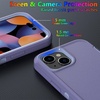 image:imageMXX Heavy Duty Made for iPhone 15 pro Case with Tempered Glass Screen Camera Lens Protector 3Layer Full Body Protection Shockproof Dustproof Cover for 15 pro Phone Case 61 AquaLight PinkLight Purple