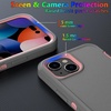 image:imageMXX Heavy Duty Made for iPhone 15 pro Case with Tempered Glass Screen Camera Lens Protector 3Layer Full Body Protection Shockproof Dustproof Cover for 15 pro Phone Case 61 AquaLight PinkGrayLight Pink
