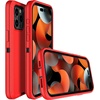 image:imageMXX Heavy Duty Made for iPhone 15 pro Case with Tempered Glass Screen Camera Lens Protector 3Layer Full Body Protection Shockproof Dustproof Cover for 15 pro Phone Case 61 AquaLight PinkRedBlack