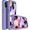 image:imageMXX Heavy Duty Made for iPhone 15 pro Case with Tempered Glass Screen Camera Lens Protector 3Layer Full Body Protection Shockproof Dustproof Cover for 15 pro Phone Case 61 AquaLight PinkLight Purple